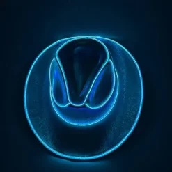 Halloween Christmas EL Wire Light Up Sequin Jazz Hat Adult Neon LED Luminous Festival Party Dress Up Cap For Men and Women