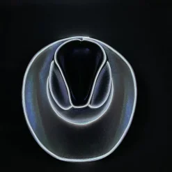 Halloween Christmas EL Wire Light Up Sequin Jazz Hat Adult Neon LED Luminous Festival Party Dress Up Cap For Men and Women