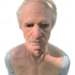 Halloween Christmas Mask Headgear, Fierce Black Haired Old Man Mask Simulation Character Mask Masquerade Play Props Funky Cosplay Accessory
