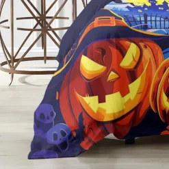 Halloween Collection Duvet Cover Set 3 Piece Set Jack O Lantern Pumpkin Super Soft Skin-friendly Long-lasting