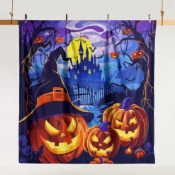 Halloween Collection Duvet Cover Set 3 Piece Set Jack O Lantern Pumpkin Super Soft Skin-friendly Long-lasting