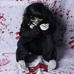 Halloween Creepy Ghost Doll,Trembling Crying Ghost Doll with Voice Control Halloween Prop for Halloween Party Decorations