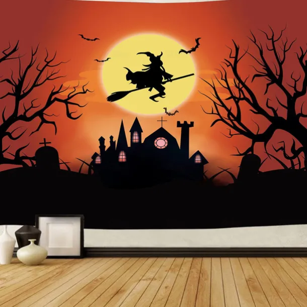 Halloween Death Hanging Tapestry Wall Art Large Tapestry Mural Decor Photograph Backdrop Blanket Curtain Home Bedroom Living Room Decoration Halloween Decorations