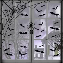Halloween Decoration 3D Black PVC Bat Halloween Party Bar Room Halloween Party Scary Decor Props Wall Sticker Halloween Decor Halloween Supplies