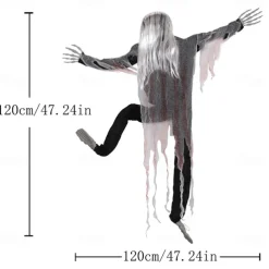 Halloween Decoration Death Skull Big Hanging Ghost Secret Room Haunted House Bar Scene Layout Electric Induction Prop Pendant