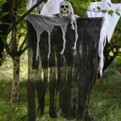 Halloween Decoration Hanging Ghost Skull Head Gauze Ghost Face Ghost House Doorway Terror Props Ghost Pendant Courtyard Decoration