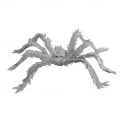 Halloween Decoration Outdoor Spider Large Giant Spider Scary Spiders Garden Horror Decorations Scary Stretchy Giant Spider for Yard, Patio, Lawn, Garden, Window, White Grey