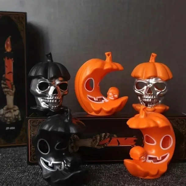 Halloween Decorations Candle Lights Ghost Festival Props Horror Led Skull Pumpkin Lights Luminous Ornament