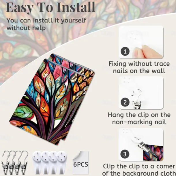 Halloween Decorations Blacklight Tapestry UV Reactive Glow in the Dark Glow Party Neon Ghost Psychedelic Trippy Misty Hanging Tapestry Wall Art Mural for Living Room Bedroom