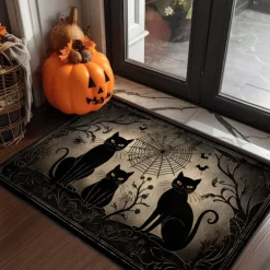Halloween Decorations Doormat Pumpkin Scarecrow Kitchen Mat Floor Mat Non-Slip Area Rug Oil Proof Rug Indoor Outdoor Mat Bedroom Decor Bathroom Mat Entrance Rug