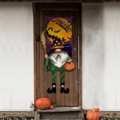 Halloween Decorations Halloween Flags Pumpkin Skeleton Gnome Witch Decoration Flags Ghost Shape Glowing Flag Hanging Flags Halloween Outdoor Indoor Decor Decorative Flags Party Supplies