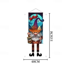 Halloween Decorations Halloween Flags Pumpkin Skeleton Gnome Witch Decoration Flags Ghost Shape Glowing Flag Hanging Flags Halloween Outdoor Indoor Decor Decorative Flags Party Supplies