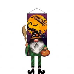 Halloween Decorations Halloween Flags Pumpkin Skeleton Gnome Witch Decoration Flags Ghost Shape Glowing Flag Hanging Flags Halloween Outdoor Indoor Decor Decorative Flags Party Supplies