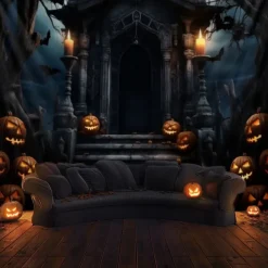 Halloween Decorations Hanging Tapestry Jack O Lantern Pumpkin Graveyard Wall Art Large Tapestry Mural Decor Photograph Backdrop Blanket Curtain Home Bedroom Living Room