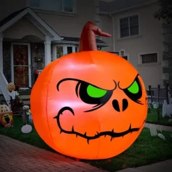 Halloween Decorations Inflatables Witch Pumpkin Light Outdoor large Scary Witch Blow Up Outdoor Halloween Decorations for Yard Garden Lawn Party