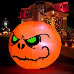 Halloween Decorations Inflatables Witch Pumpkin Light Outdoor large Scary Witch Blow Up Outdoor Halloween Decorations for Yard Garden Lawn Party