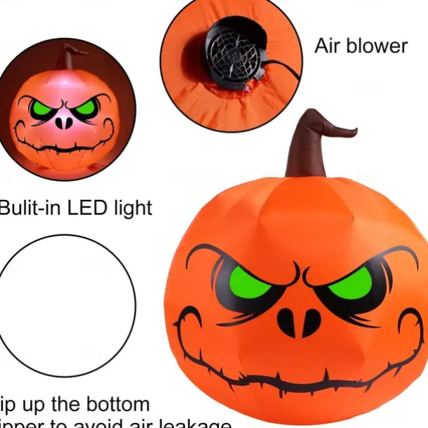 Halloween Decorations Inflatables Witch Pumpkin Light Outdoor large Scary Witch Blow Up Outdoor Halloween Decorations for Yard Garden Lawn Party