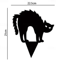 Halloween Decorations Outdoor 3ct Black Cat Decor Yard Signs with Stakes Acrylic Scary Silhouette Waterproof Lawn Decorations for Kids Family Home Party