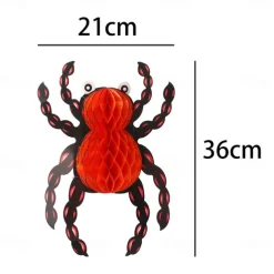 Halloween Decorations Pumpkin Spider Cat Honeycomb Ball Charm Paper Easy to Install