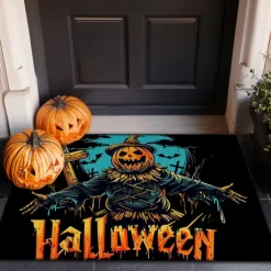 Halloween Decorations Pumpkin Scarecrow Doormat Kitchen Mat Floor Mat Non-Slip Area Rug Oil Proof Rug Indoor Outdoor Mat Bedroom Decor Bathroom Mat Entrance Rug