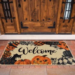 Halloween Decorations Pumpkin Ghosts Doormat Kitchen Mat Floor Mat Non-Slip Area Rug Oil Proof Rug Indoor Outdoor Mat Bedroom Decor Bathroom Mat Entrance Rug