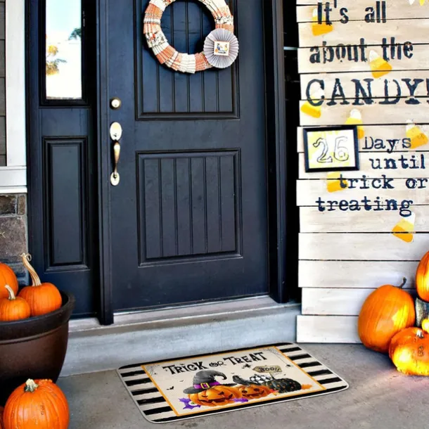 Halloween Decorations Pumpkin Ghosts Doormat Kitchen Mat Floor Mat Non-Slip Area Rug Oil Proof Rug Indoor Outdoor Mat Bedroom Decor Bathroom Mat Entrance Rug