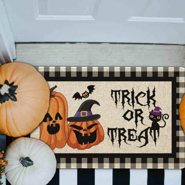 Halloween Decorations Pumpkin Ghosts Doormat Kitchen Mat Floor Mat Non-Slip Area Rug Oil Proof Rug Indoor Outdoor Mat Bedroom Decor Bathroom Mat Entrance Rug