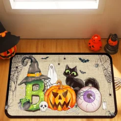 Halloween Decorations Pumpkin Ghosts Doormat Kitchen Mat Floor Mat Non-Slip Area Rug Oil Proof Rug Indoor Outdoor Mat Bedroom Decor Bathroom Mat Entrance Rug