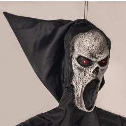 Halloween Decorations Screaming Scarecrow Hanging Ghost Voice-Activated Light-Up Sound-Activated Hanging Ornament Bar Haunted House Escape Room Decoration Props