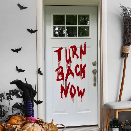 Halloween Door Cover – "Don't Open, Dead Inside" Bloody Warning Sign, Horror Zombie Entrance Banner, Spooky Outdoor & Indoor 2025 Halloween Decoration for Bedroom, Living Room, Bathroom