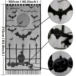 Halloween Door Cover Spooky and Festive Decoration for Indoor and Outdoor Use Features Ghosts, Pumpkins, and Halloween Themes Durable, Weatherproof Material Perfect for Parties and Trick or Treaters