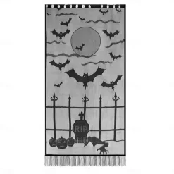 Halloween Door Cover Spooky and Festive Decoration for Indoor and Outdoor Use Features Ghosts, Pumpkins, and Halloween Themes Durable, Weatherproof Material Perfect for Parties and Trick or Treaters