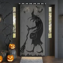 Halloween Door Cover Spooky and Festive Decoration for Indoor and Outdoor Use Features Ghosts, Pumpkins, and Halloween Themes Durable, Weatherproof Material Perfect for Parties and Trick or Treaters