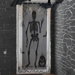 Halloween Door Cover Spooky and Festive Decoration for Indoor and Outdoor Use Features Ghosts, Pumpkins, and Halloween Themes Durable, Weatherproof Material Perfect for Parties and Trick or Treaters