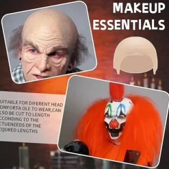 Halloween Fake Scalp Simulation Scalp Wig Role Play Monk Bald Cosplay Masquerade Props