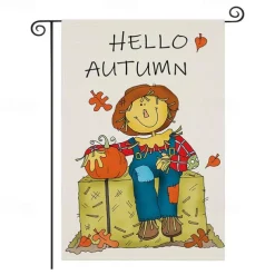 Halloween Fall Garden Flag, Double-Sided Seasonal Yard Decoration, Durable Weather-Resistant Outdoor Banner for Lawn, Patio, and Garden Décor
