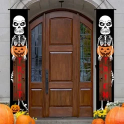 Halloween Fan Flag Bunting Outdoor Flag for Outdoor Halloween Yard Fence Hanging Spooky Pumpkin Banner Flag Table Decor Fall Room Decor Aesthetic Halloween Birthday Party Decor