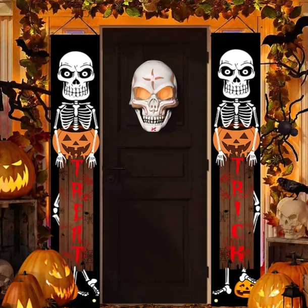 Halloween Fan Flag Bunting Outdoor Flag for Outdoor Halloween Yard Fence Hanging Spooky Pumpkin Banner Flag Table Decor Fall Room Decor Aesthetic Halloween Birthday Party Decor