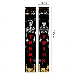 Halloween Fan Flag Bunting Outdoor Flag for Outdoor Halloween Yard Fence Hanging Spooky Pumpkin Banner Flag Table Decor Fall Room Decor Aesthetic Halloween Birthday Party Decor