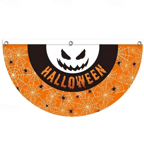 Halloween Fan Flag Bunting Outdoor Flag for Outdoor Halloween Yard Fence Hanging Spooky Pumpkin Banner Flag Table Decor Fall Room Decor Aesthetic Halloween Birthday Party Decor