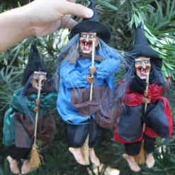 Halloween Ghost Festival Witch Figurine Hanging Doll DIY Decor Pendant Party Haunted House Props Ornament Garden Bar Decor