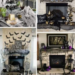 Halloween Ghost Festival Halloween Decoration Gauze Black Gauze Blood Fingerprints Atmosphere Layout Tattered Cloth Secret Room Horror Gauze