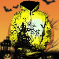 Halloween Ghost Hoodie Pullover Halloween 3D Front Pocket Graphic For Couple's Men's Women's Adults' Halloween Carnival Masquerade 3D Print Party Festival