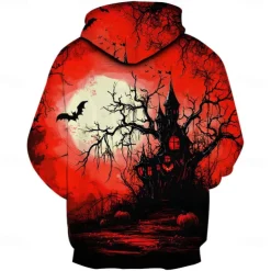 Halloween Ghost Hoodie Pullover Halloween 3D Front Pocket Graphic For Couple's Men's Women's Adults' Halloween Carnival Masquerade 3D Print Party Festival