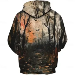 Halloween Ghost Pumpkin Hoodie Pullover Halloween 3D Front Pocket Graphic For Couple's Men's Women's Adults' Halloween Carnival Masquerade 3D Print Party Festival