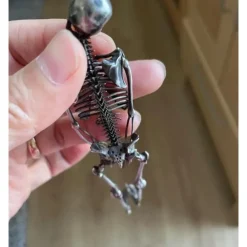 Halloween Gift 14CM/5.51inch, Handmade Sterling Silver Full Body Skeleton Pendant -HALLOWEEN GIFT