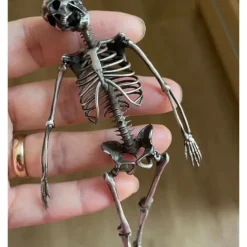 Halloween Gift 14CM/5.51inch, Handmade Sterling Silver Full Body Skeleton Pendant -HALLOWEEN GIFT