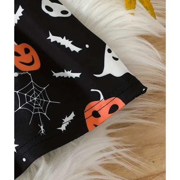 Halloween Girls' 3D Graphic Halloween pumpkin Dress Long Sleeve Spring Fall Daily Holiday Vacation Princess Beautiful Sweet Kids 4-12 Years Casual Dress A Line Dress Knee-length Polyester Regular Fit