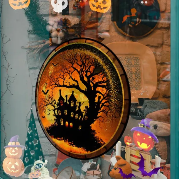 Halloween Glass Stickers Decoration Window Stickers Festive Atmosphere Party Decoration Wall Stickers