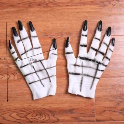 Halloween Gloves Long Ghost Claw Dress up Gloves Fashion Long Nail Role Play Theme Party Funny Witch Gloves Halloween Props Makeup Ball Party Supplies Party Dress up Horror Women's White Ghost Gloves